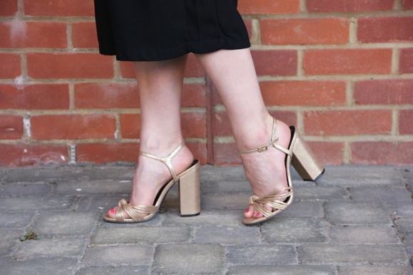 strappy gold sandals
