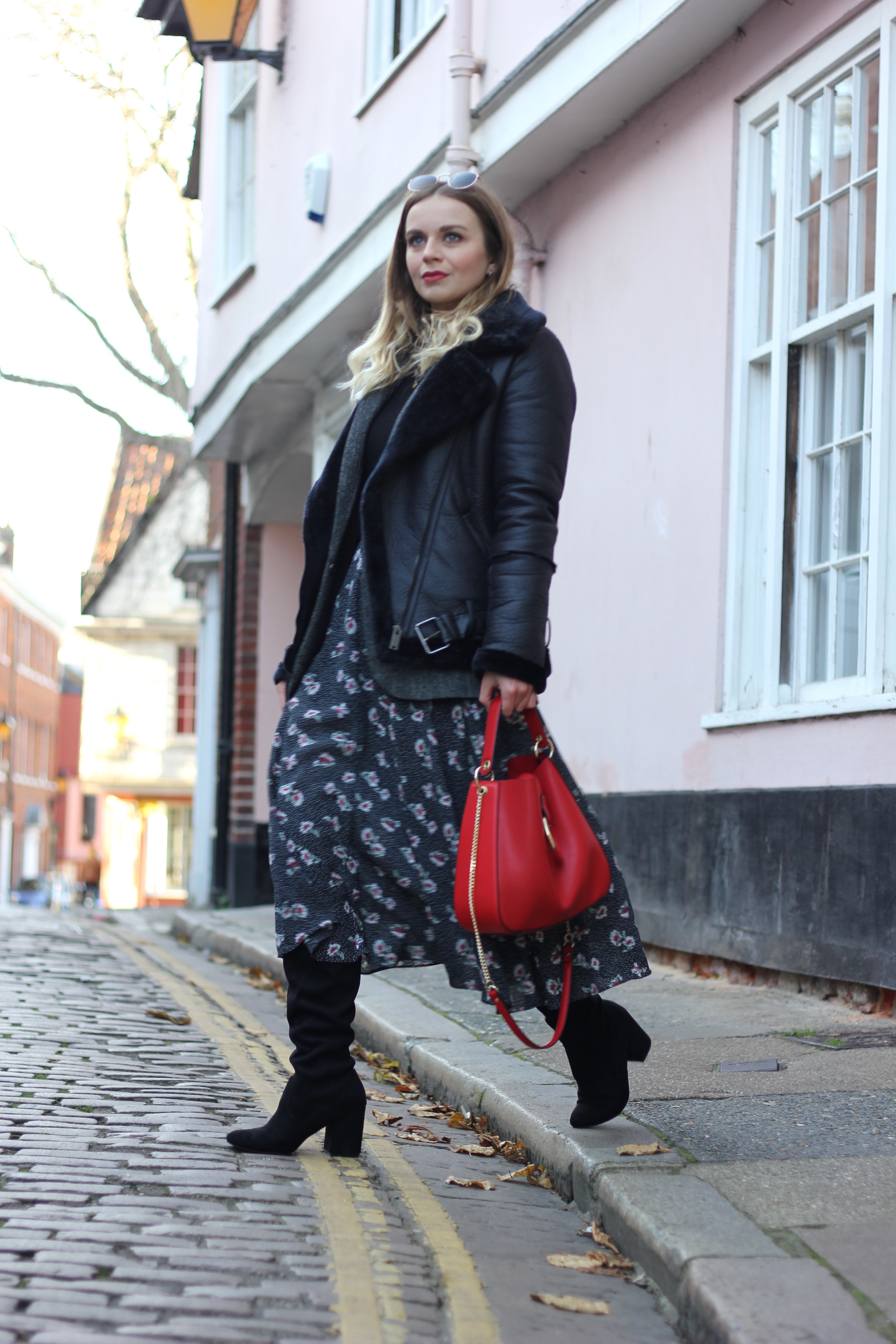 How to Style a Midi Dress in Winter - stylishly good vibes